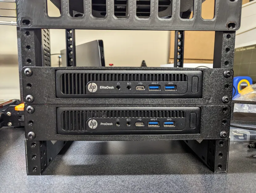 Giá đỡ rack 1U 10" cho máy tính HP EliteDesk/ProDesk Mini G2 - Image 1