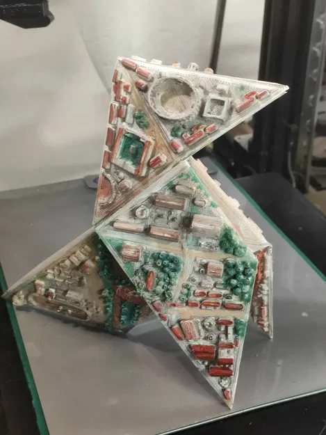 Origami chim giấy thành phố cổ in 3D - Image 12