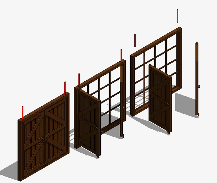 Khung cửa sổ nhà búp bê với cửa chớp mở được thu nhỏ - Image 1
