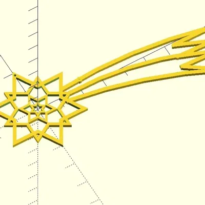 Ngôi sao phẳng tùy chỉnh với đuôi sao chổi cho trang trí Giáng ...