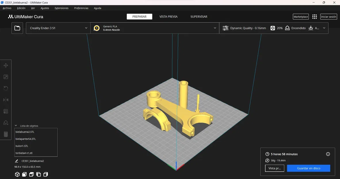 Động cơ monocilíndrico Biela cho mô hình 3D - Image 1