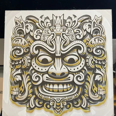 Gạch ốp tường phong cách mặt nạ tiki 200 x 200