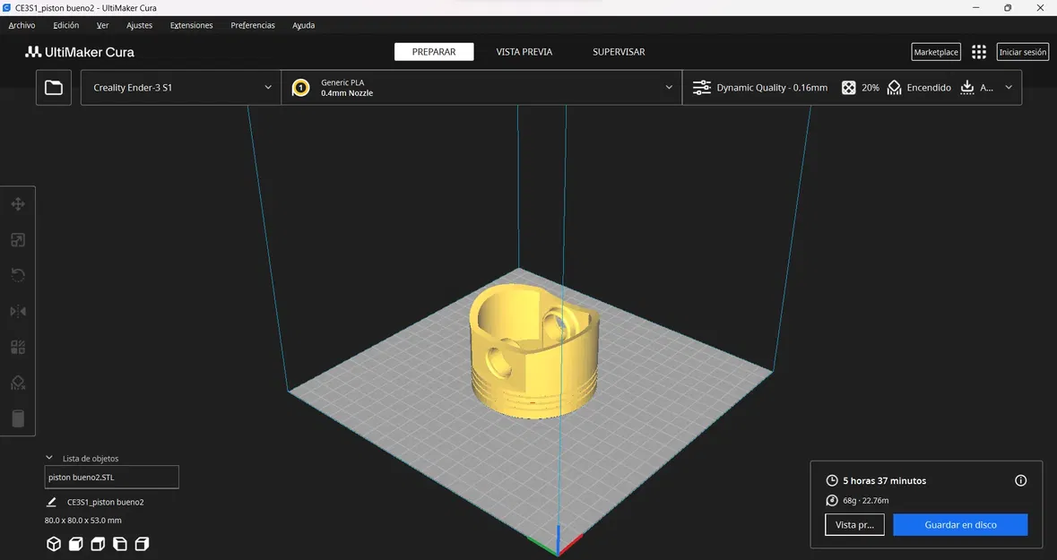 Pistón cho động cơ monocilíndrico 3D - Image 1