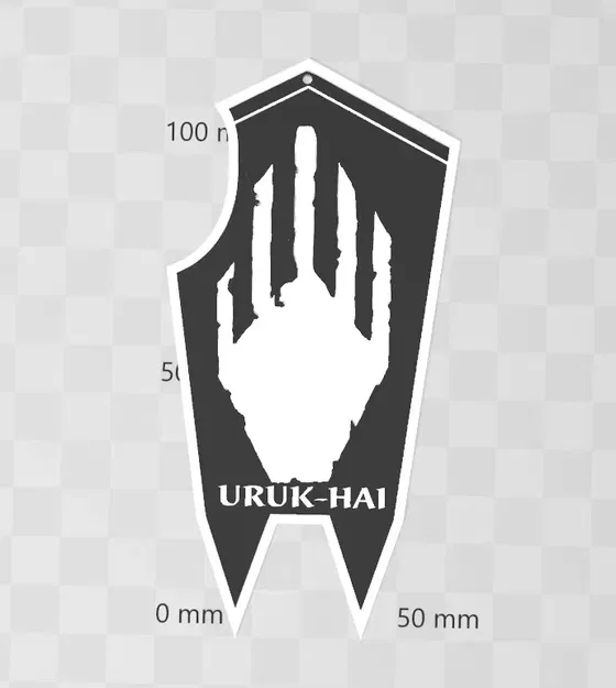 Dây chuyền / móc khóa khiên Uruk Hai từ Chúa tể những chiếc nh... - Image 1