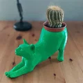 Chậu xương rồng hình mèo đang duỗi mình - Thumbnail 1