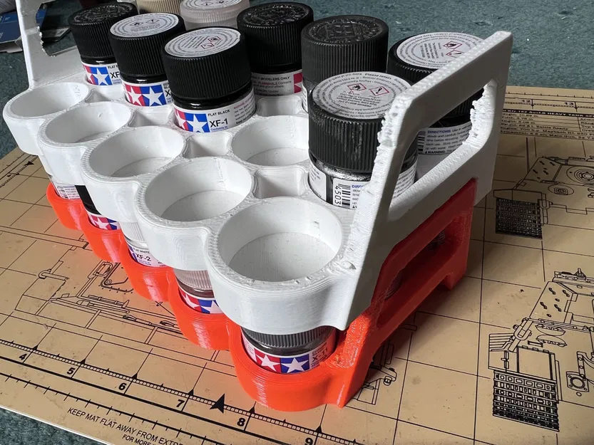 Giá đỡ sơn xếp chồng cho 11 bình sơn Tamiya 23ml - Image 1