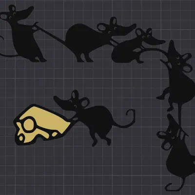 Mắt dễ thương cho nhân vật chuột trộm phô mai