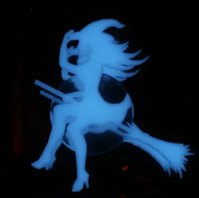 Phù thủy phát quang màu xanh dương gắn tường