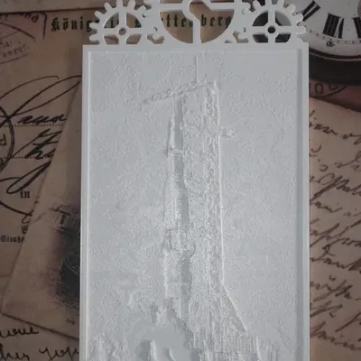 Mô hình lithophanie tên lửa Saturn V với đế hút chân không