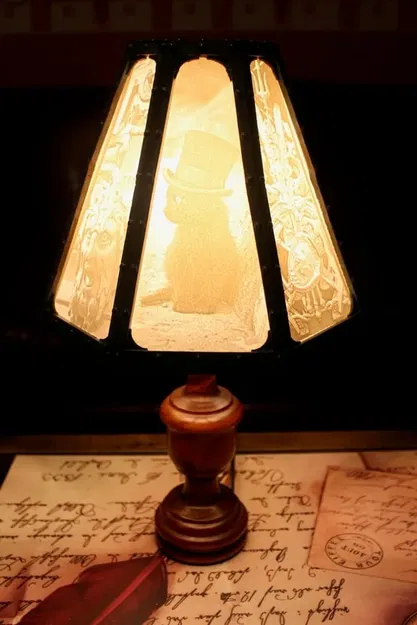 Đèn chùm phong cách Steampunk với lithophanie tháo rời - Image 1