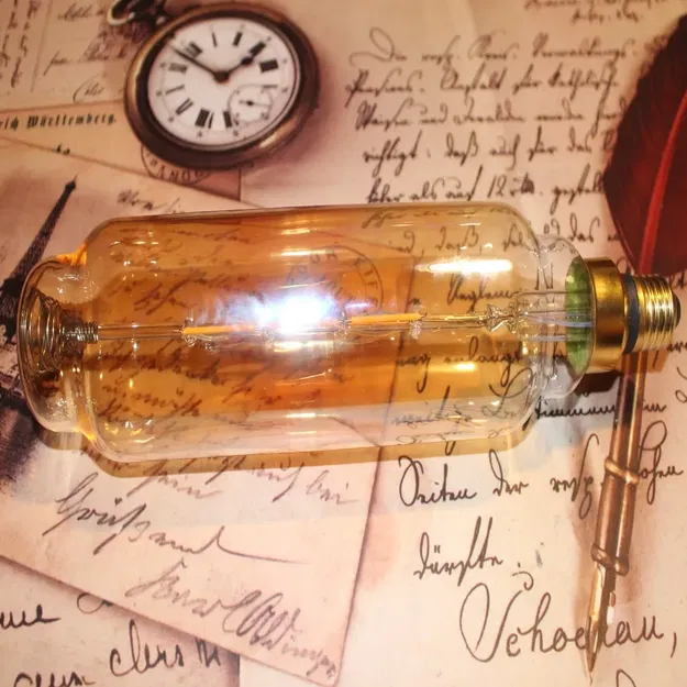 Đèn Steampunk với bóng LED và giá đỡ E27 in 3D - Image 6