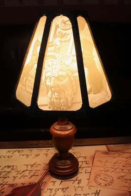 Đèn chùm phong cách Steampunk với lithophanie tháo rời - Image 5