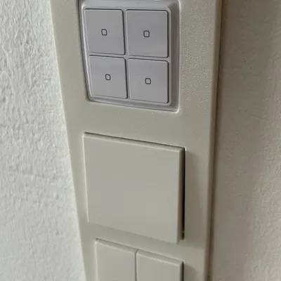 Công tắc tường Shelly WS4 trong khung Gira 55 ba ngăn