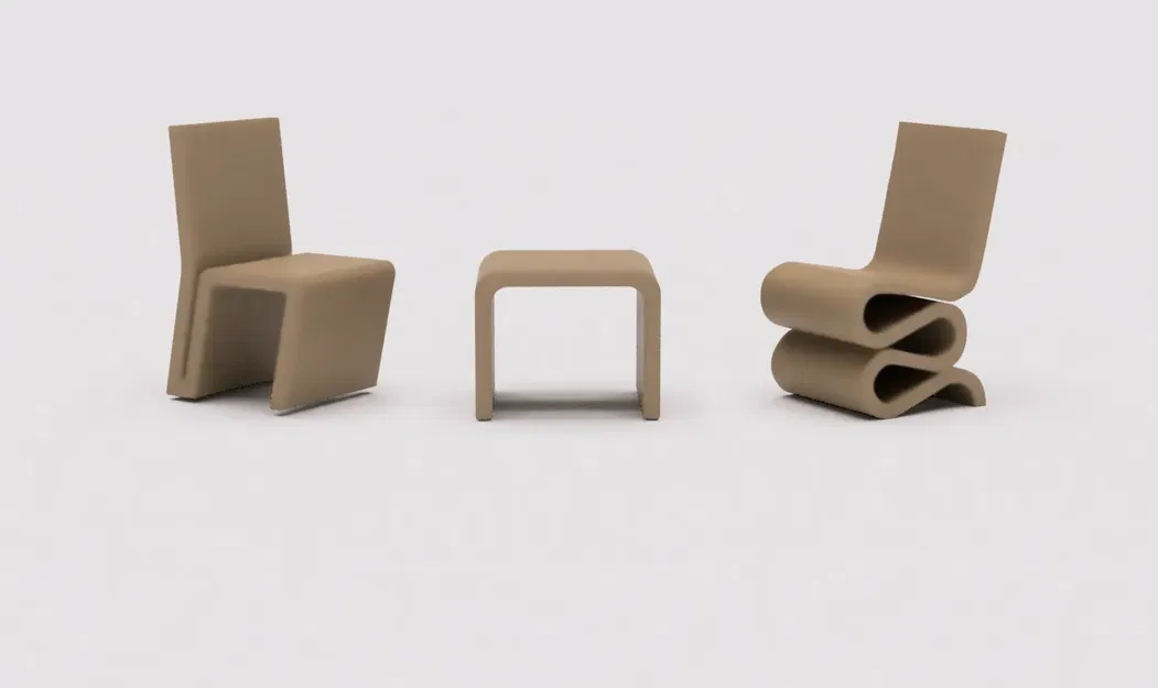 Ghế bên cho nhà búp bê phong cách Frank Gehry - Image 1