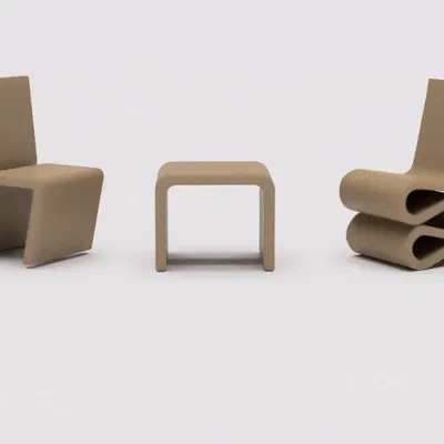 Ghế bên cho nhà búp bê phong cách Frank Gehry