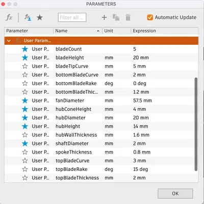 Lưỡi quạt thay thế có thể tùy chỉnh cho máy in 3D