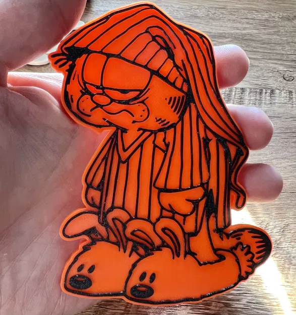 Nam châm Garfield trong bộ pyjama (8x3mm) - Image 1