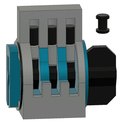 Mô hình khóa pin tumbler cắt ngang 3 chấu