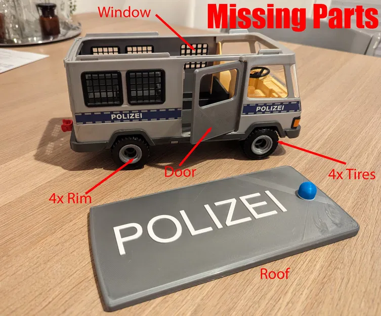 Phụ tùng cho xe cảnh sát Playmobil 4023 - Image 1