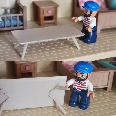 Bàn cà phê mô hình nhà búp bê tỉ lệ 1/12