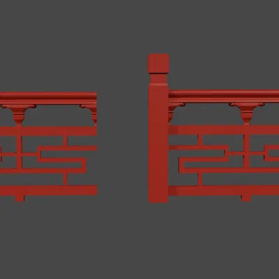 Lan can và hàng rào lấy cảm hứng từ châu Á cho mô hình 25mm