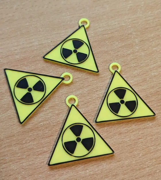 Móc chìa khóa biểu tượng bức xạ nhiều màu sắc - Image 1