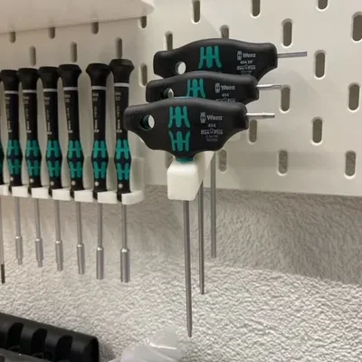 Giá đỡ Skadis cho ba tuốc-nơ-vít Wera 454 T-handle Hex-Plus
