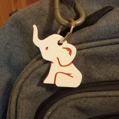 Móc khóa voi dễ thương in 3D với hai màu sắc