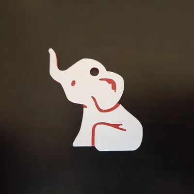 Móc khóa voi dễ thương in 3D với hai màu sắc