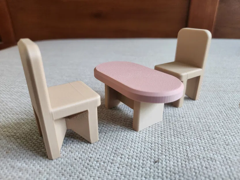 Bộ đồ nội thất dễ thương cho nhà búp bê gồm 7 món - Image 6