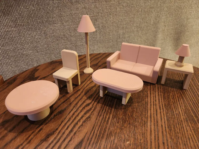 Bộ đồ nội thất dễ thương cho nhà búp bê gồm 7 món - Image 7