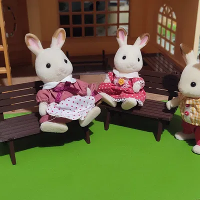 Ghế băng có tựa cho đồ chơi gia đình Sylvanian