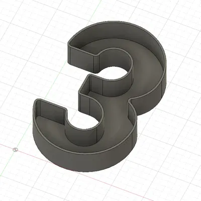 Số 3 trang trí tường LED kích thước 150x250mm