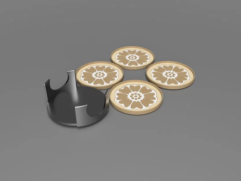 Đế lót ly hoa sen trắng và hoa sen đỏ - Image 1