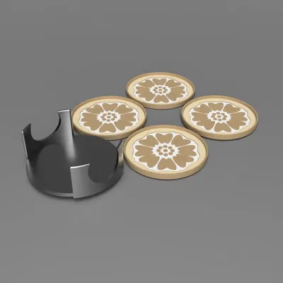 Đế lót ly hoa sen trắng và hoa sen đỏ