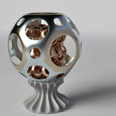 Tác phẩm điêu khắc trừu tượng hình cầu xếp chồng