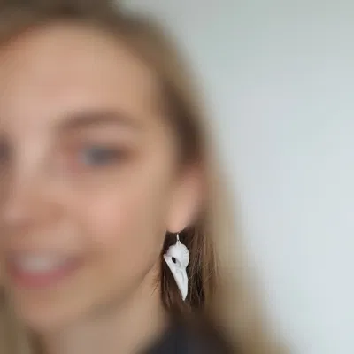 Bông tai và mặt dây chuyền đầu quạ cho Halloween