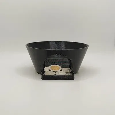 Bát tiền với nắp và đường trượt thú vị