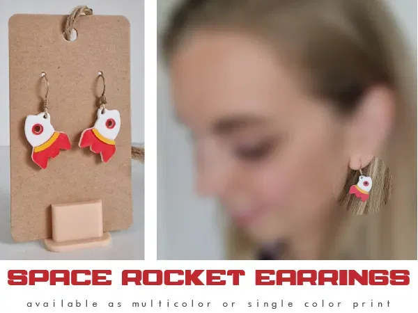 Bông tai tên lửa không gian dễ in 3D - Image 1