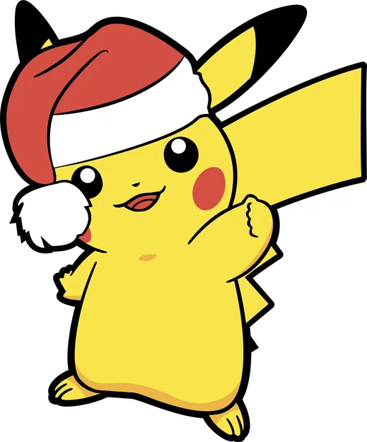 Pikachu đội mũ ông già Noel nhiều màu sắc từ HueForge - Image 1