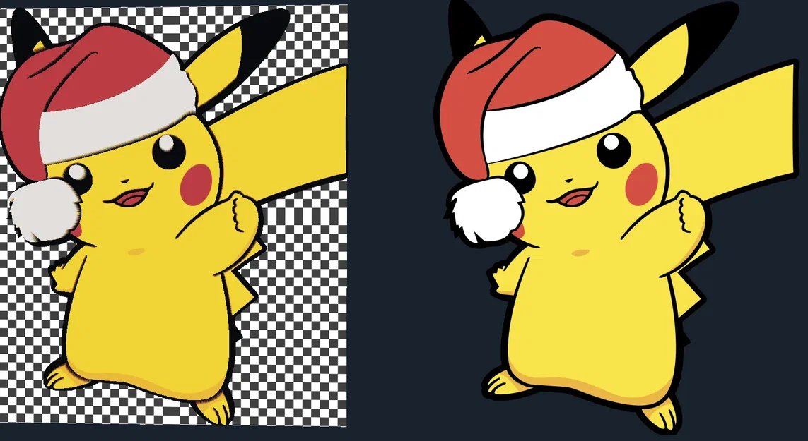 Pikachu đội mũ ông già Noel nhiều màu sắc từ HueForge - Image 2