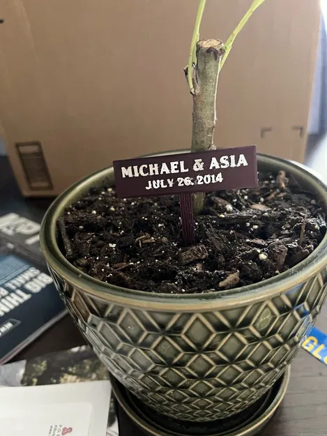 Biển hiệu gỗ trống đơn giản với chân đế vân gỗ - Image 1