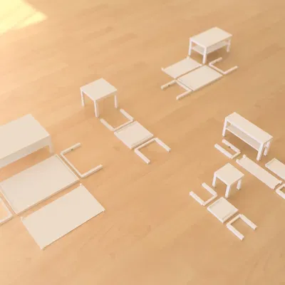 Bộ sưu tập IKEA LACK tỷ lệ 1/12 - cần lắp ráp