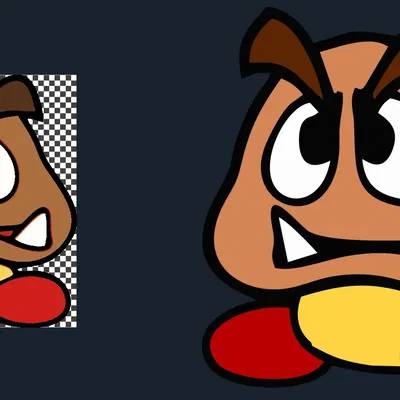 Nhân vật Goomba đa sắc màu từ HueForge