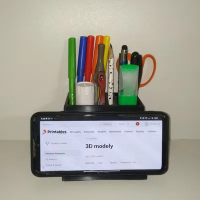 Giá đỡ điện thoại và tổ chức bàn làm việc độc đáo