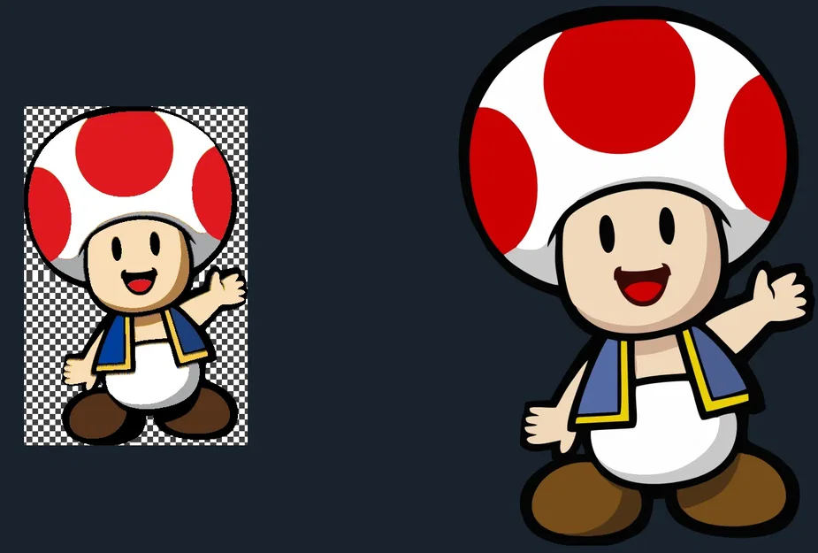 Nhân vật Toad vẫy tay nhiều màu sắc từ HueForge - Image 1