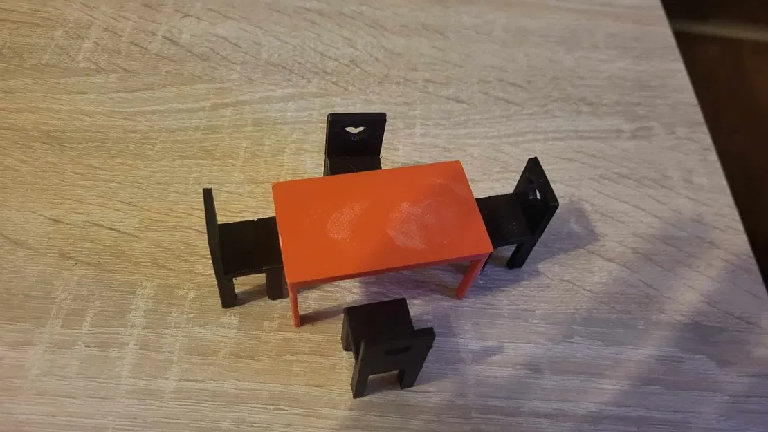 Bộ bàn ghế cho ngôi nhà búp bê bằng nhựa PLA - Image 3