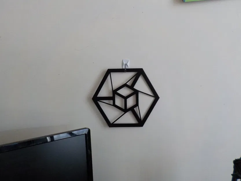 Nghệ thuật tường hình tesseract với thiết kế hình học - Image 1