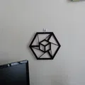 Nghệ thuật tường hình tesseract với thiết kế hình học - Thumbnail 1