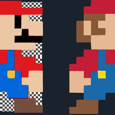 Nhân vật Mario 8 Bit được vẽ bằng filament HueForge